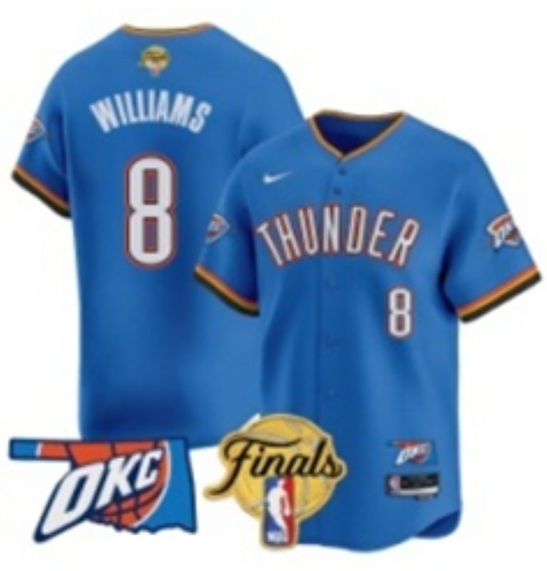 Men 2025 Oklahoma City Thunder #8 Williams Blue Nike Joint Name NBA Jersey style 41->oklahoma city thunder->NBA Jersey